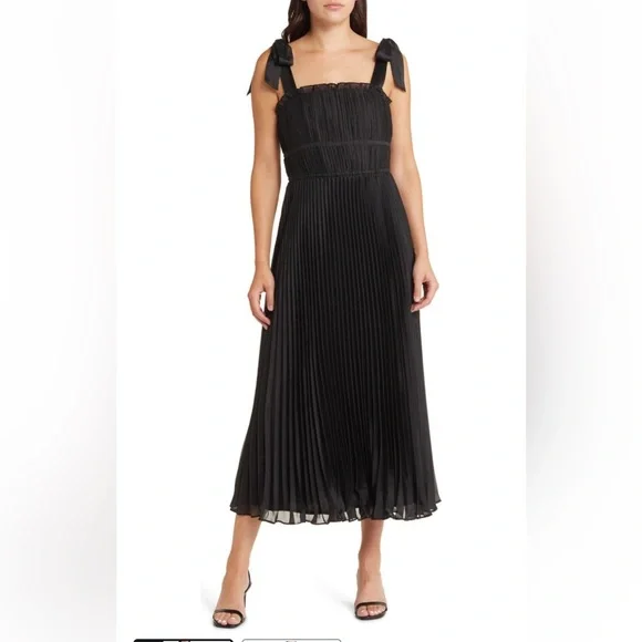 Adelyn Rae Bianca Pleated Organza Midi Dress - Picture 4 of 4